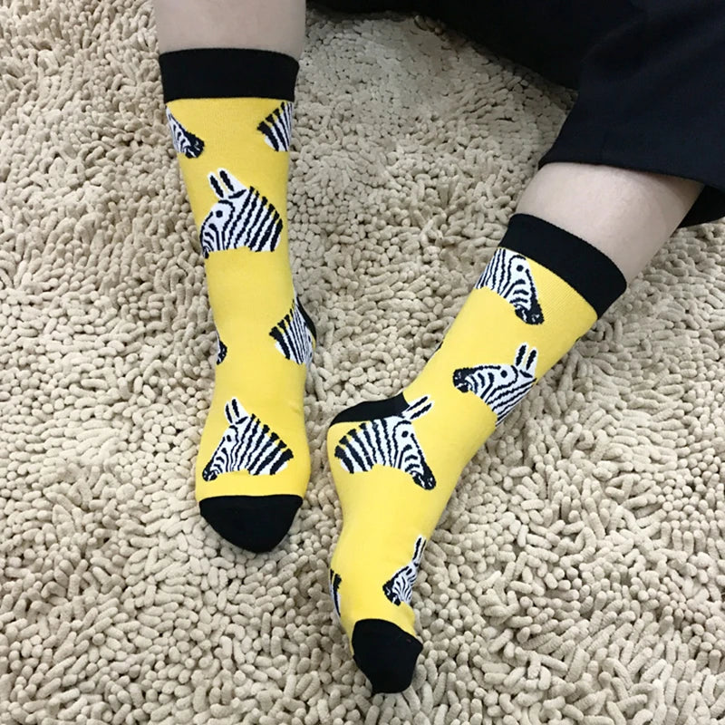 Men's Socks High Quality Combed Cotton Man Print Happy Socks