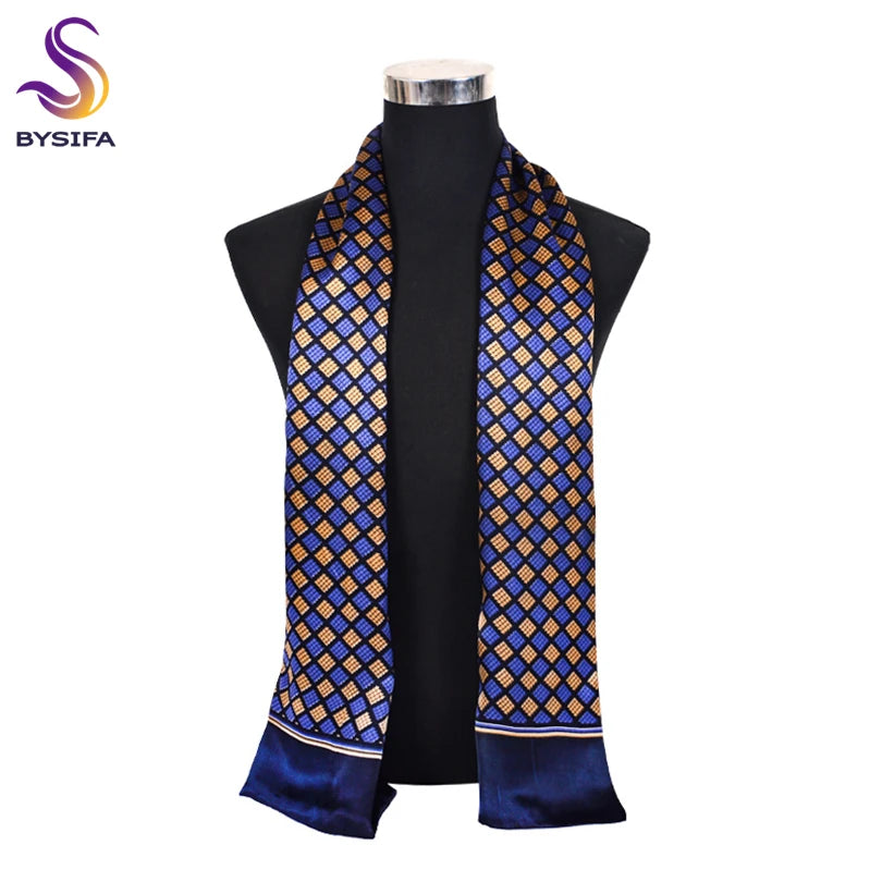 100% Printed Long Scarves Men Pure Silk Scarf160*26cm