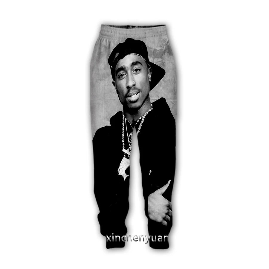 Men/Women Tupac 3D Printed Long Sleeve Sweatshirt Hoodies Sport Long Pants