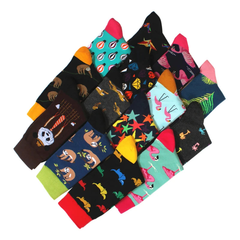 Men's Socks High Quality Combed Cotton Man Print Happy Socks