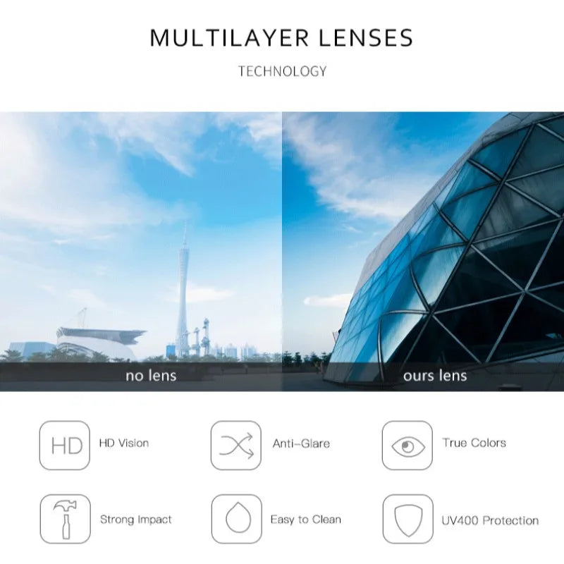 Round Clip-Nose Rimless Clip On Sunglasses Unisex Frameless Coating Eyeglasses UV400