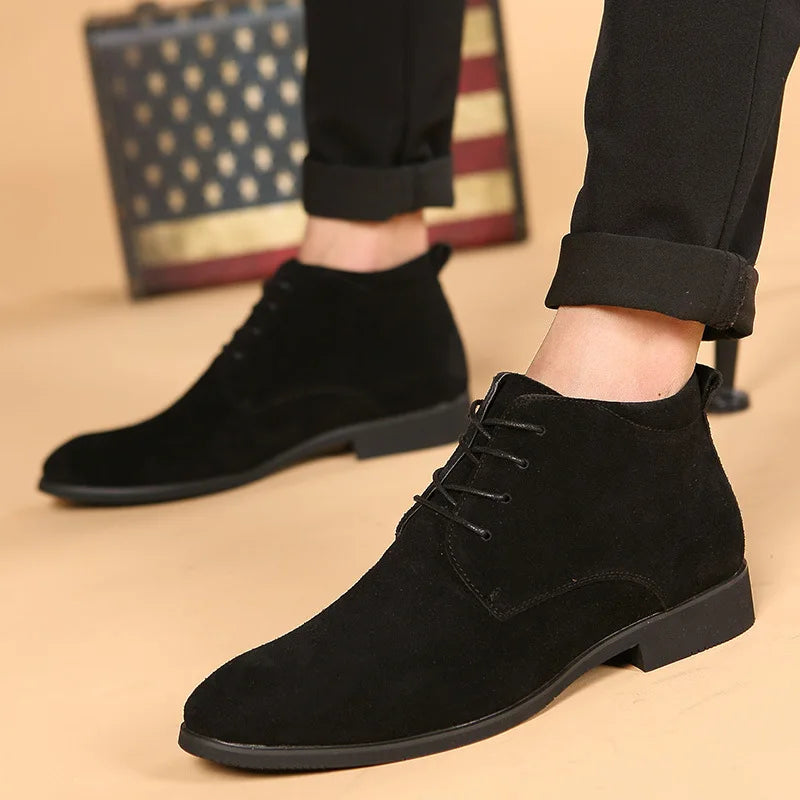 Chukka Boots High Top Shoes Outdoor Leather Men's Winter Shoes