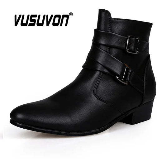 Men Pointed Toe Chelsea Ankle Boots