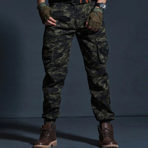 High Quality Men Tactical Cargo Pants Multi-Pocket Army Trousers Work Wear