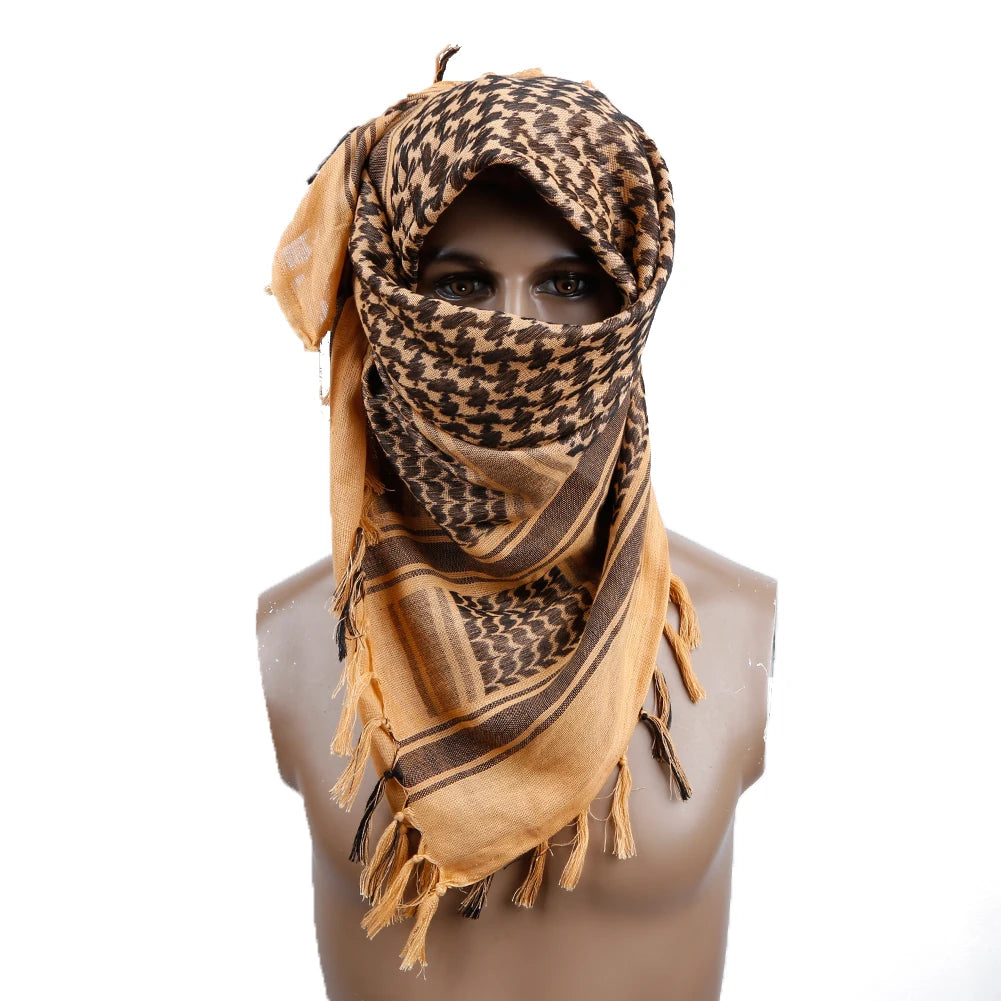 Military Men's Neck Headscarf Desert Arabic Keffiyeh Cotton Tactical Scarf
