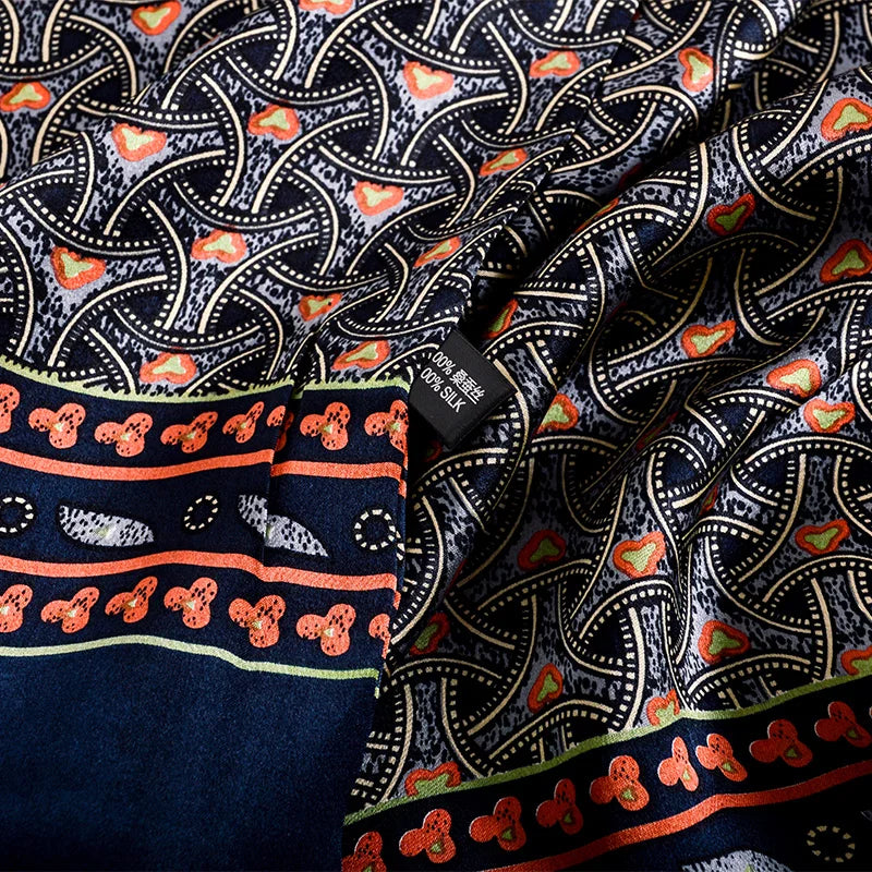 100% Printed Long Scarves Men Pure Silk Scarf160*26cm
