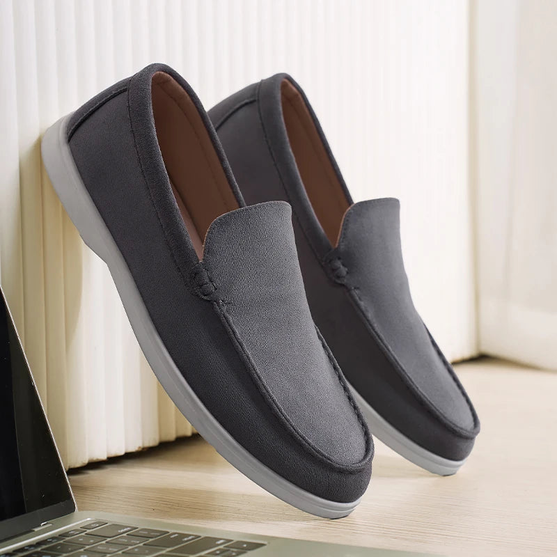 Men's Slip-On Loafers Lightweight Leisure Shoes Round Toe Rubber Outsole