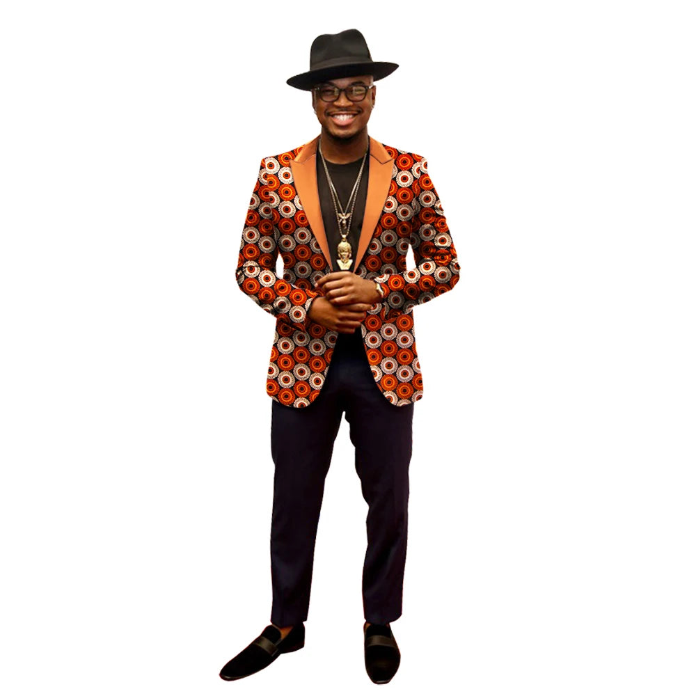 African Jacket for Men Long Sleeve Top African Dashiki African Print Blazer