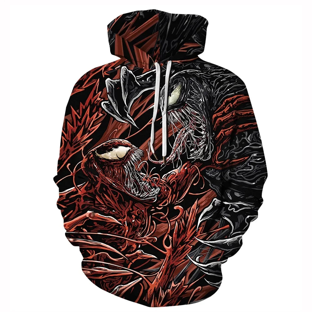 Venom Marvel Men's 3D Printing Oversized Pullover Hoodie