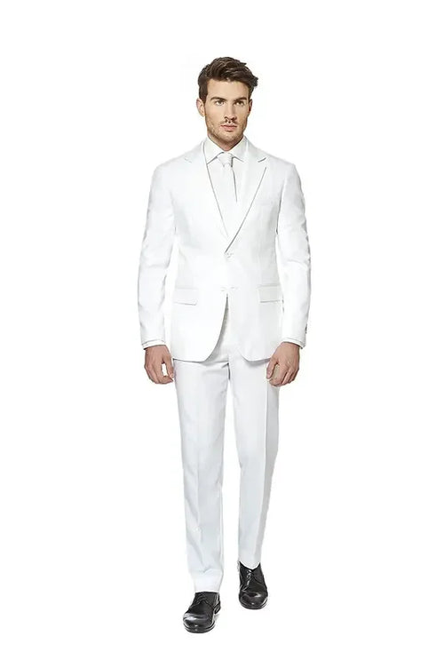 2-Piece White Slim Fit Men's Suit Notch Lapel Two Buttons Tuxedos Set
