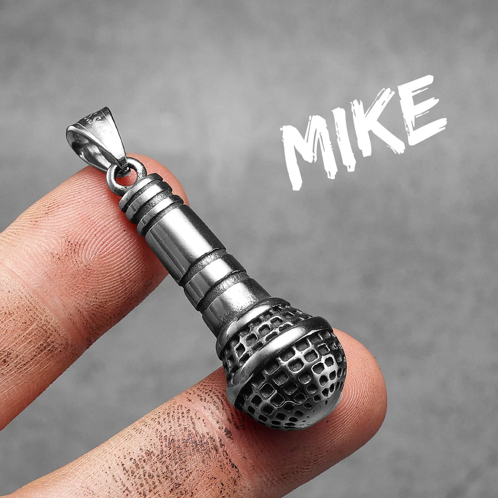 Microphone Men Necklaces Pendant Stainless Steel Jewelry