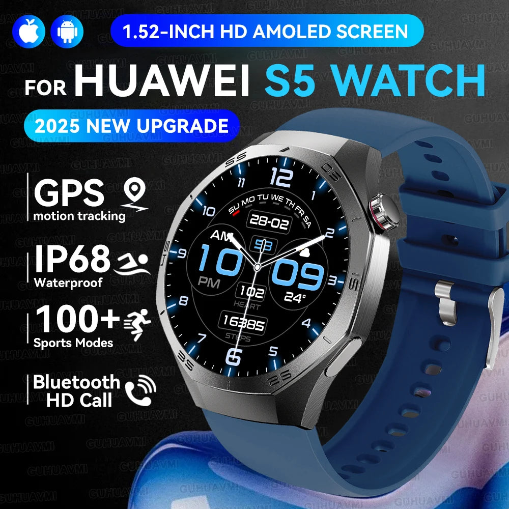 Genuine Series 5 Pro GPS Men 360*360 AMOLED Screen Waterproof Smartwatch