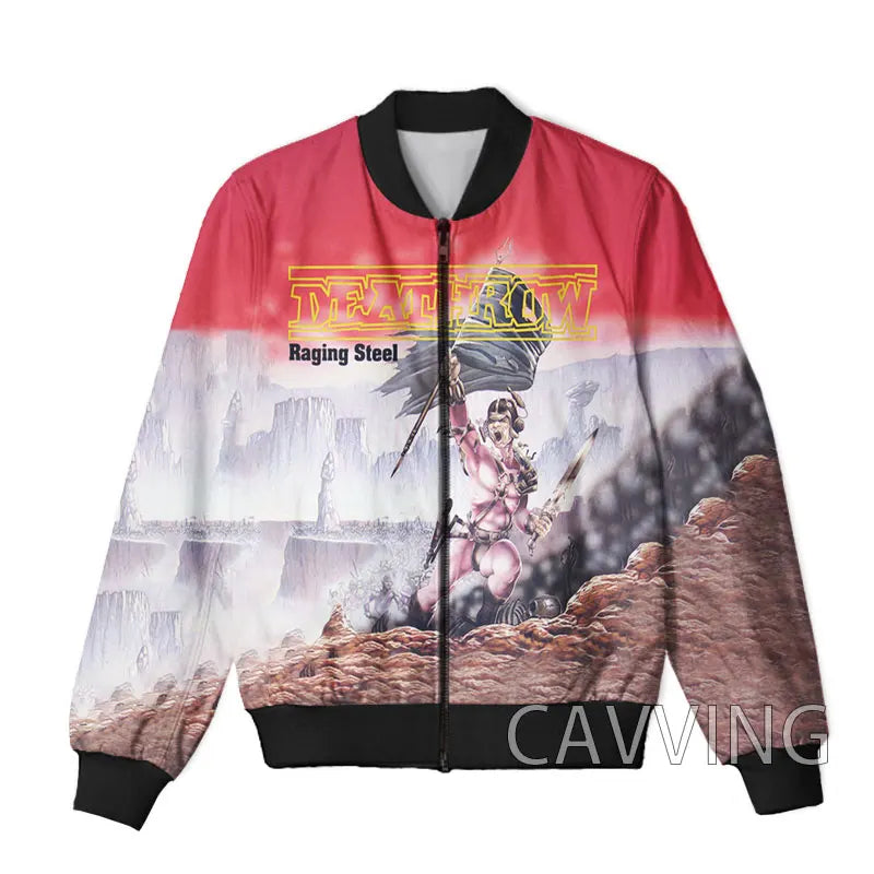 Unisex 3D Print  DEATH ROW  Zipper Bomber Overcoat  Zip Up Jackets