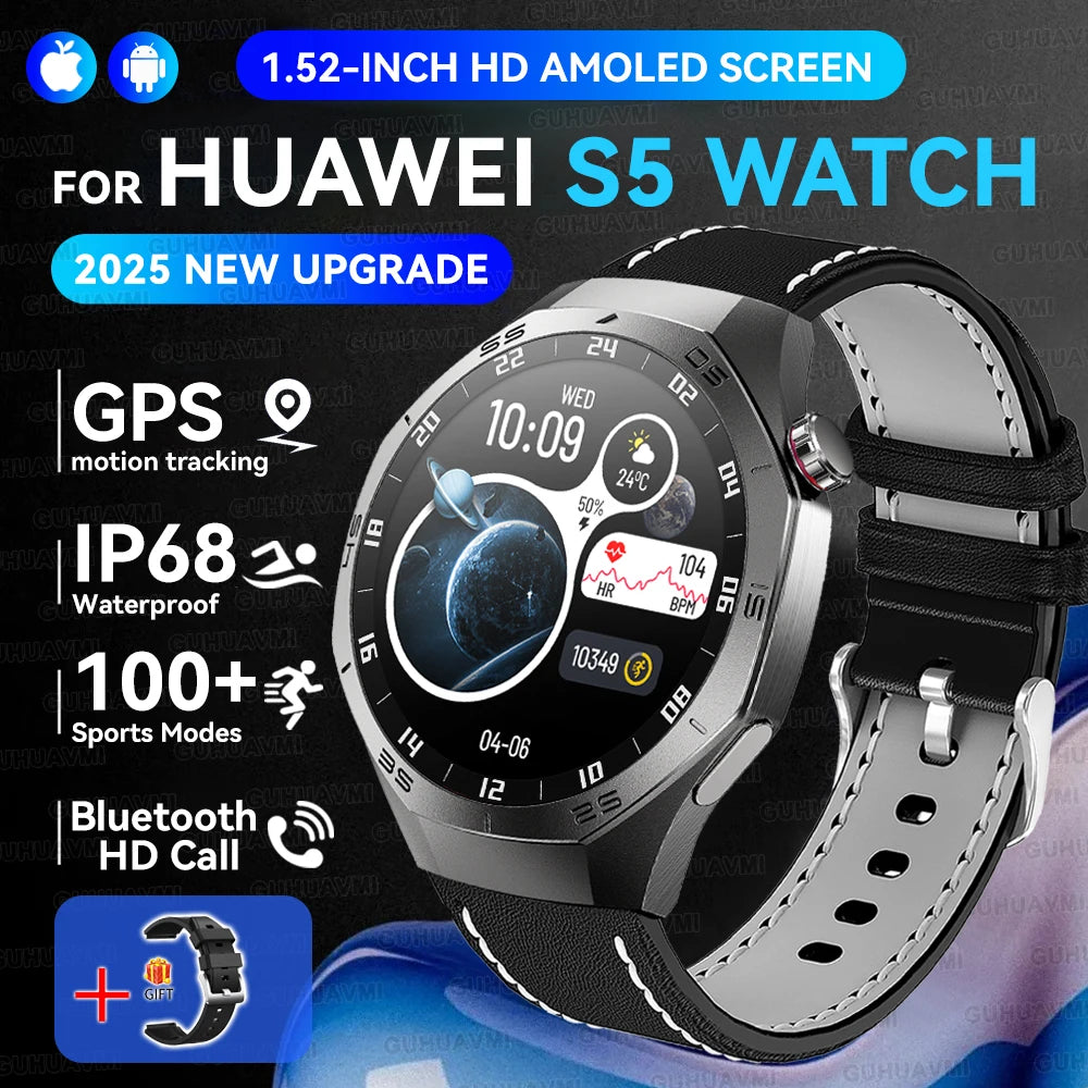 Genuine Series 5 Pro GPS Men 360*360 AMOLED Screen Waterproof Smartwatch