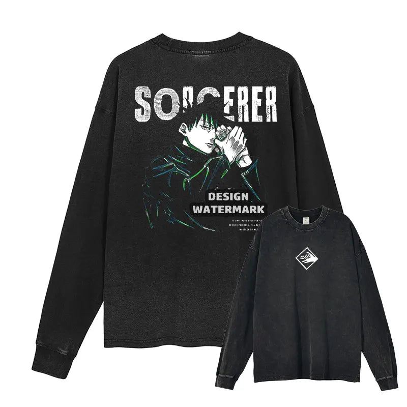 J-Jujutsu K-Kaisen Sweater Long Sleeve T Shirts  Sweatshirts Pullover 100% Cotton