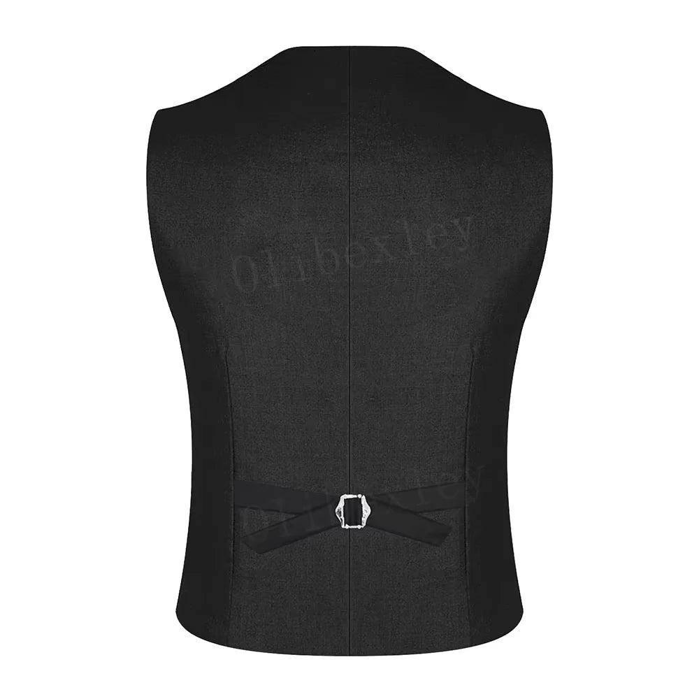 Luxury Men's Suit Slim Fit Waistcoat Tuxedo V-Neck Solid Vest