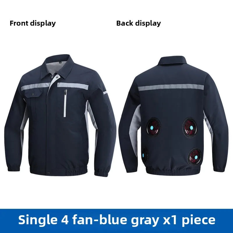 Cooling Jacket Men's Heat Resistant Air Conditioner Breathable Outdoor Fan Workwear