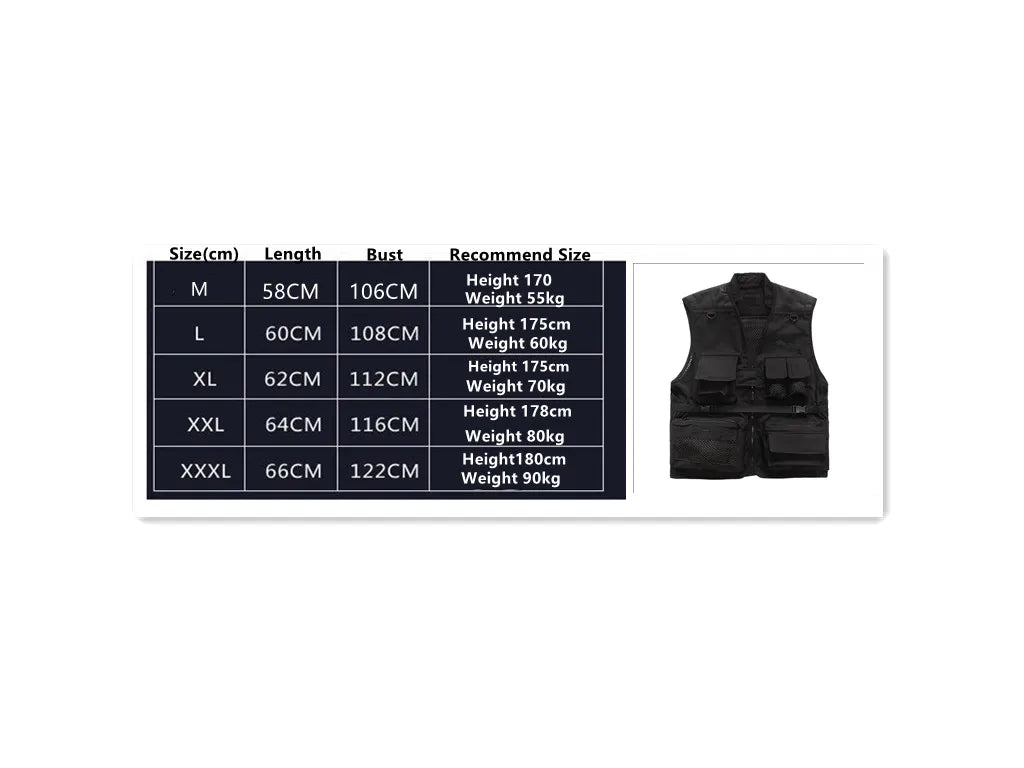 Multi-pockets Stand Collar Punk Tactical Techwear Vest Men's Outdoor Waistcoat