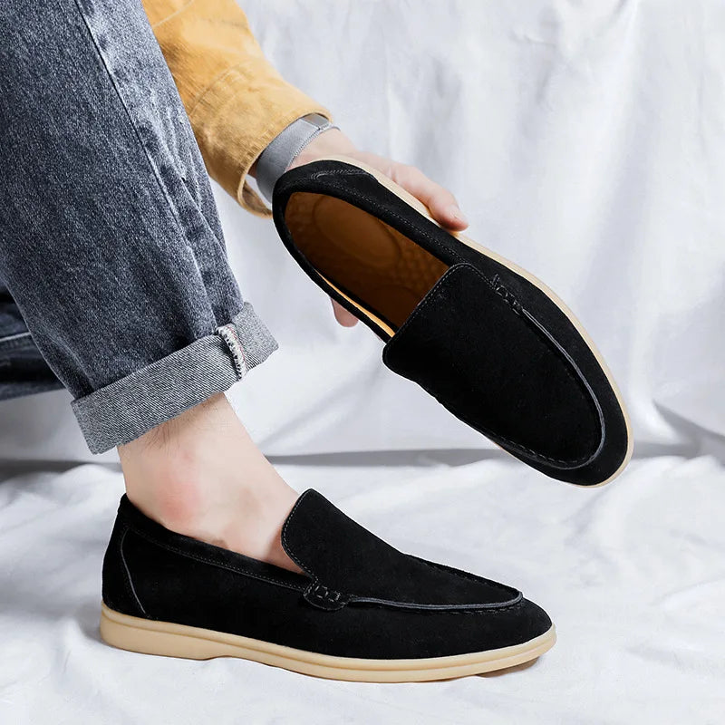 Men's Casual Cow Suede Leather British Style Loafers Moccasins Flats