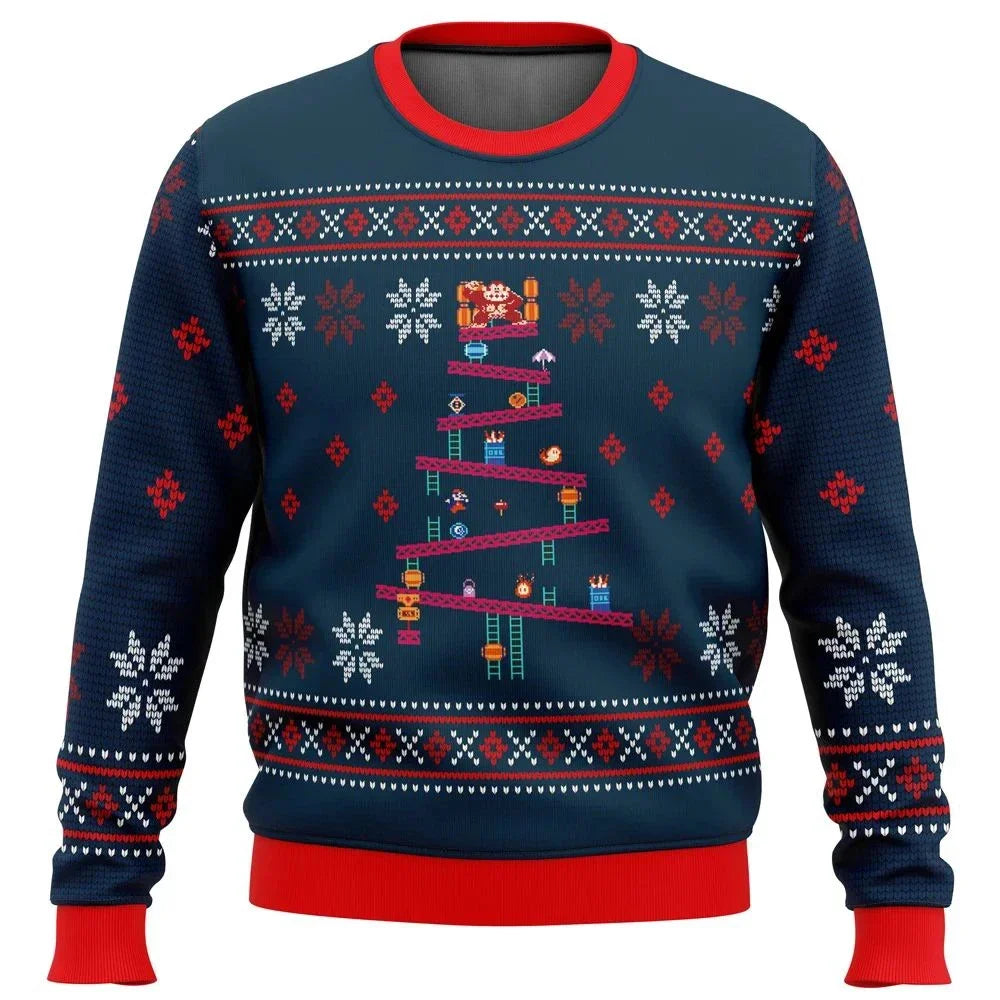 Donkey Kong Ugly Christmas Sweater Pullover Men's 3D Sweatshirt