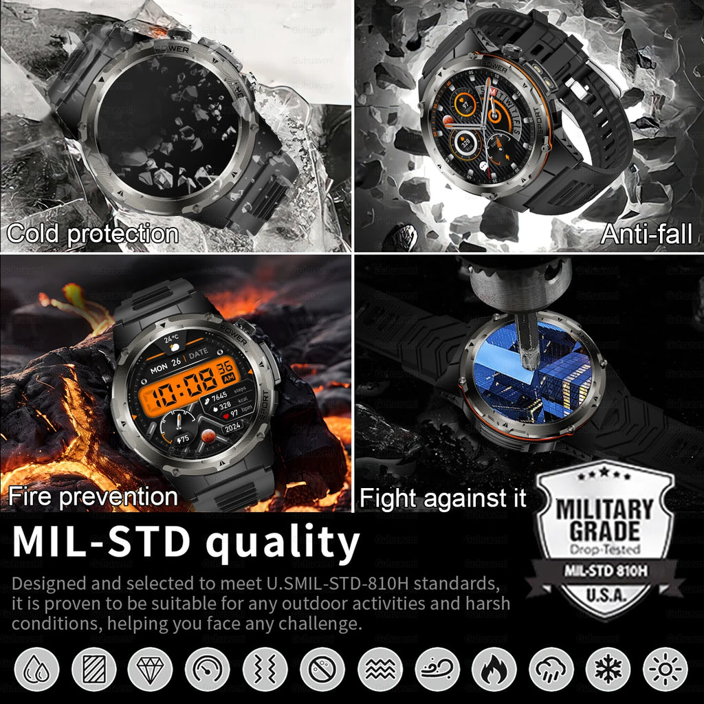 T-Rex 3 Military Smart Watch Men Compass AMOLED HD Screen Sport Bracelet