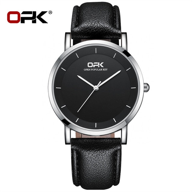 Quartz Watch for Men Leather Strap Waterproof Classic Minimalism