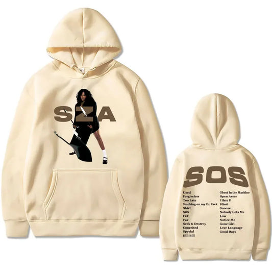 Sza Tour SOS Music Album Print Streetwear Unisex Oversized Hoodies