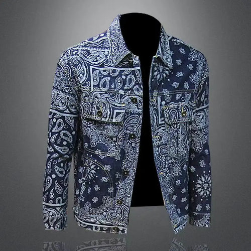 Male Coats Button Pocket Men's Denim Jacket Cowboy Oversize Outwear