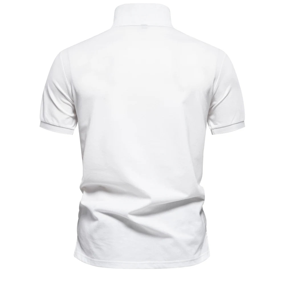Men's Short Sleeve Polo Shirt Gradient Printed Cotton Blend Fashion