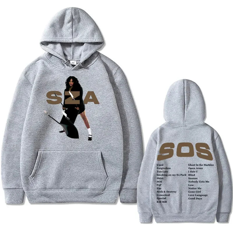 Sza Tour SOS Music Album Print Streetwear Unisex Oversized Hoodies