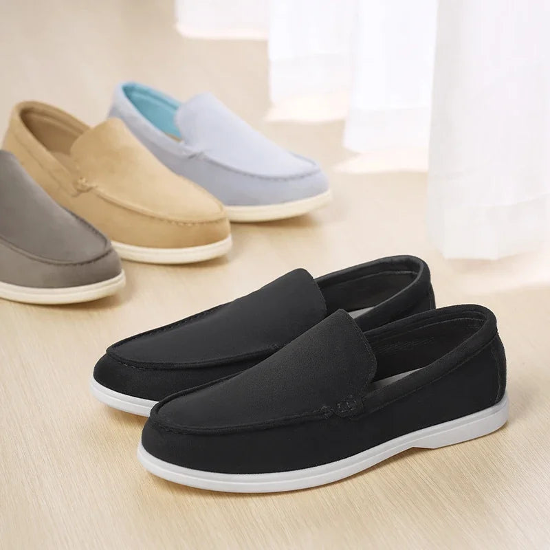 Men's Slip-On Loafers Lightweight Leisure Shoes Round Toe Rubber Outsole