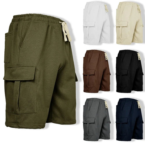 Men's Casual Shorts Elastic Solid Color Breathable Big Size Sportswear