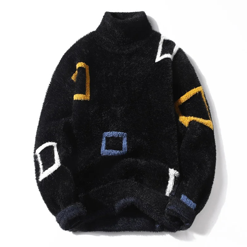 Sweaters winter Letter pattern thick sweaters Men's wool pullovers size S-3XL