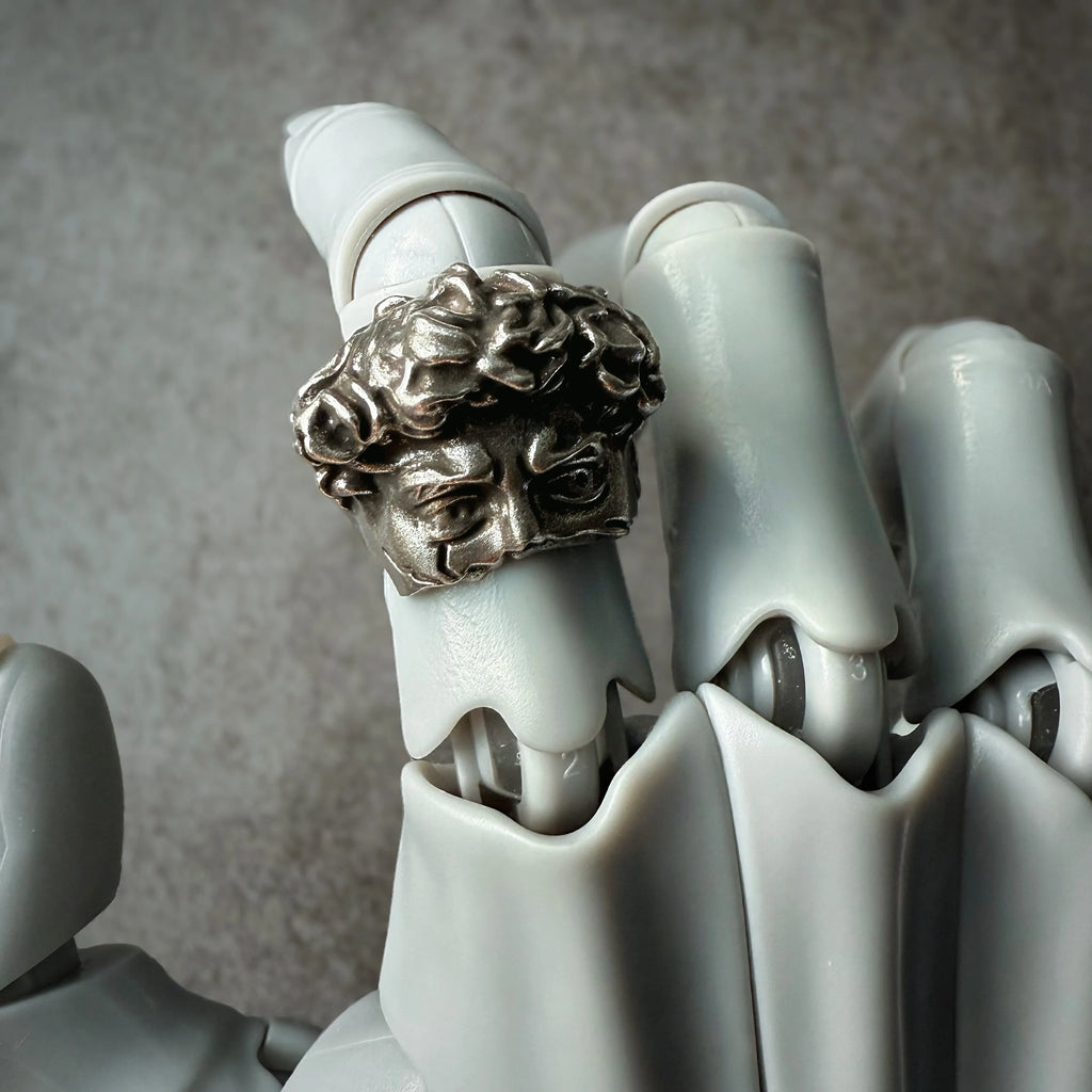 Retro Half Face David Adjustable Open Ring Unisex Gothic Copper Jewelry