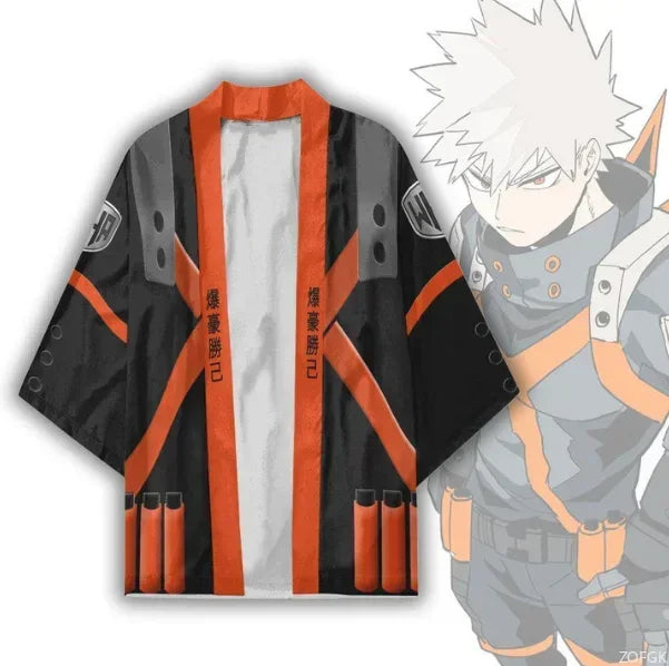 3D Print My Hero Academia anime Robe Kimono Cape Loose Half Sleeve Cardigan