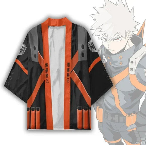 3D Print My Hero Academia anime Robe Kimono Cape Loose Half Sleeve Cardigan