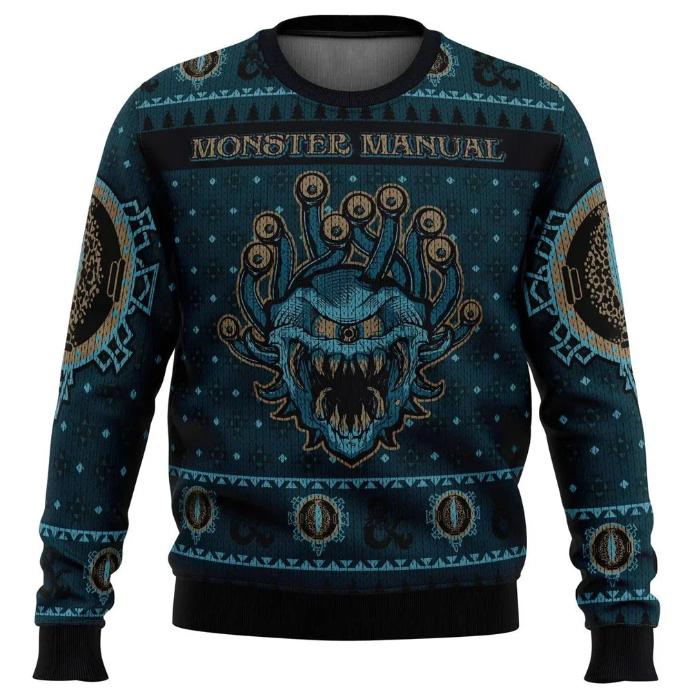 3D Sweatshirt Roll Initiative Dungeons & Dragons Ugly Christmas Sweater Pullover