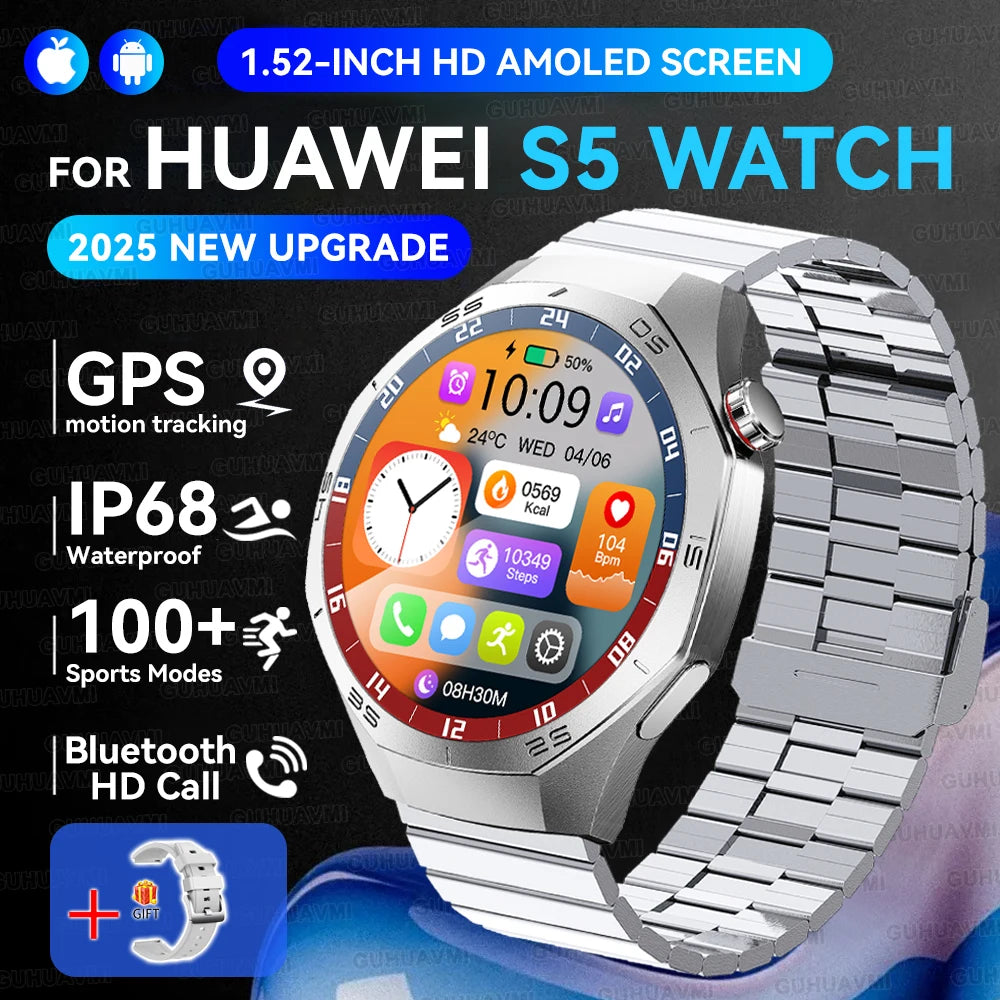Genuine Series 5 Pro GPS Men 360*360 AMOLED Screen Waterproof Smartwatch