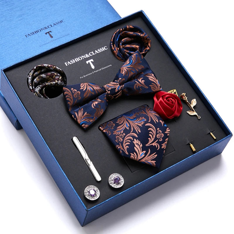 Tie Pocket Squares Cufflink Set Necktie Box Accessories Man