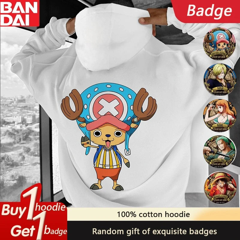 ONE PIECE Luffy Chopper Zoro Hoodie Loose Unisex Hot-blooded Animation Sweater