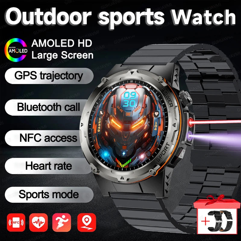 T-Rex 3 Military Smart Watch Men Compass AMOLED HD Screen Sport Bracelet