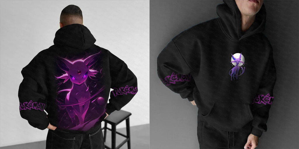 Pokémon Men's Loose Street Animation Printing Casual Cool Hooded Sweater