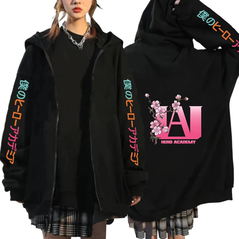 My Hero Academia Men/Women Zip Hoodies Plus Size Unisex Streetwear