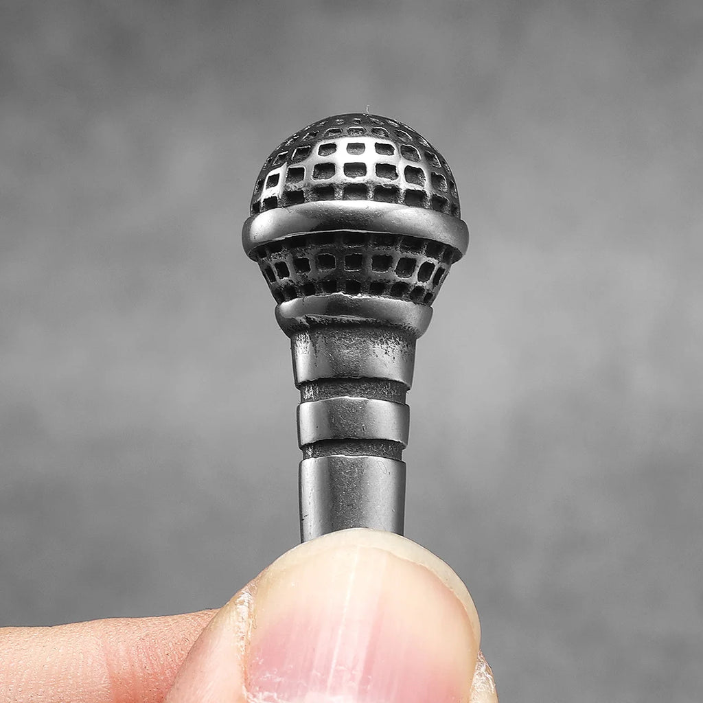 Microphone Men Necklaces Pendant Stainless Steel Jewelry