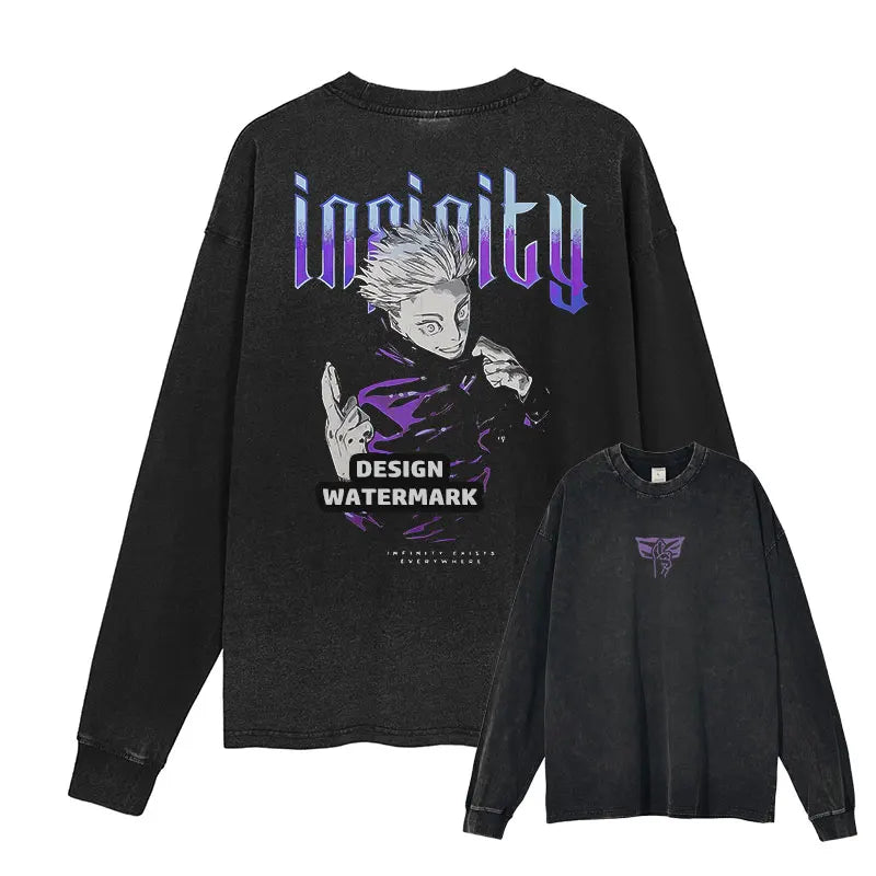 J-Jujutsu K-Kaisen Sweater Long Sleeve T Shirts  Sweatshirts Pullover 100% Cotton