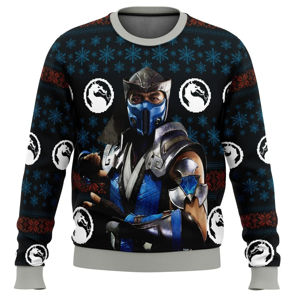 Mortal Kombat Finish Him Ugly Christmas Pullover Men 3D Sweatshirt