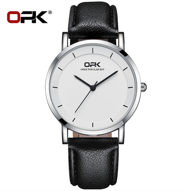 Quartz Watch for Men Leather Strap Waterproof Classic Minimalism