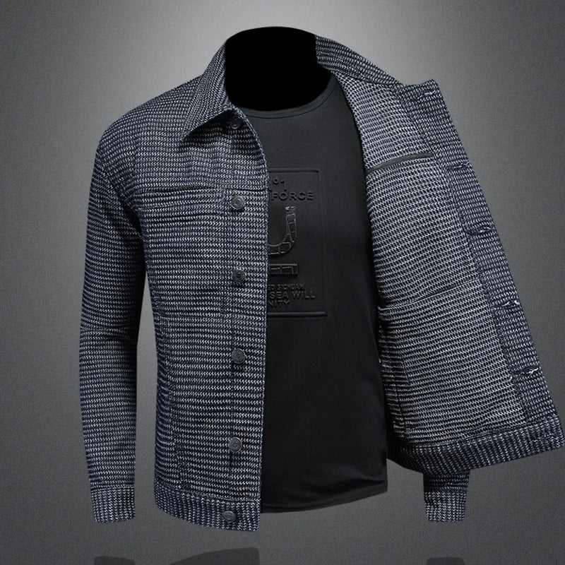 High Quality Men's Handsome Boutique Casual Custom Denim Fabric Jacket  M-4XL