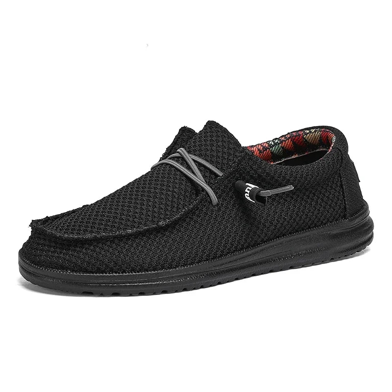 Men Breathable Lightweight Canvas Large Size Men's Shoes Walking Loafers