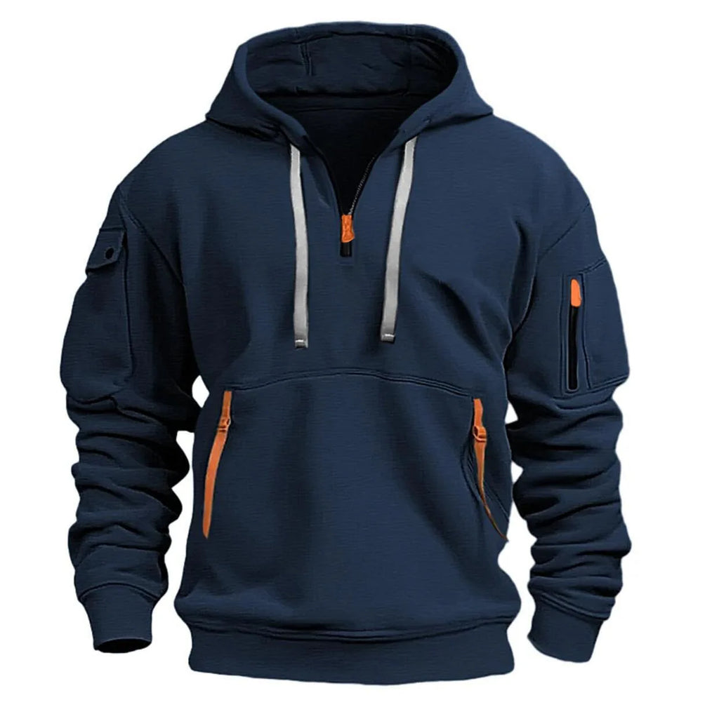 Dropped Shoulder Hooded Sweatshirt Men's Plus Size Loose Pullover  Sweatshirt